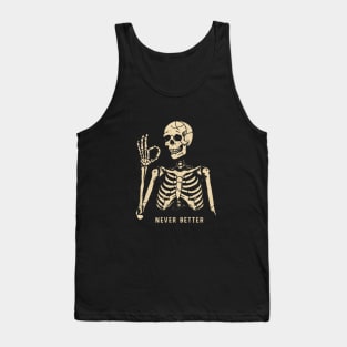 Never Better Distressed Skeleton Grunge Tank Top